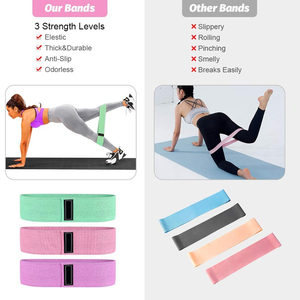 Bandes d'entraînement en coton à résistance lourde tissu d'exercice à domicile cercle de hanche et bandes de butin Gym Fitness boucle entraînement tirer vers le haut - Product Image 4