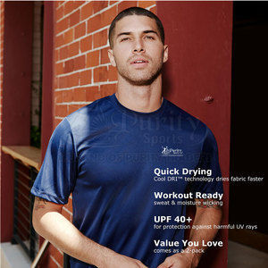 T-shirt de performance pour le fitness, tissu extensible, coupe active - Product Image 6