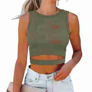Women's Clothing Summer 2025 <b>Crop</b> <b>Top</b> Femme High Quality Knitted <b>Tops</b> for Women Custom Logo Ribbed Tank <b>Top</b> - Product Image 1