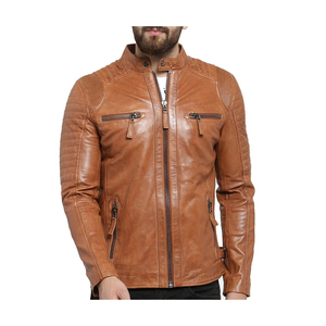 Veste en cuir de mode décontractée pour hommes de bonne qualité Veste en cuir Vestes en cuir à col montant pour l'hiver hommes - Product Image 1