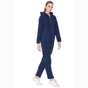 Chándales de invierno con serigrafía de color azul para mujer, chándal de entrenamiento para correr para chicas de talla grande con logotipo personalizado - Product Image 3