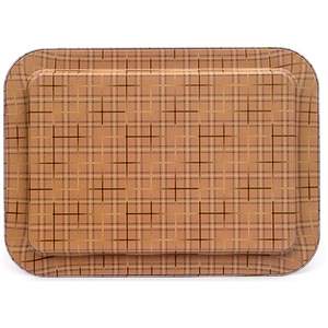 Plateau de service rectangulaire en métal moderne rose 310x430mm Plateau décoratif fantaisie en bois et verre - Product Image 2