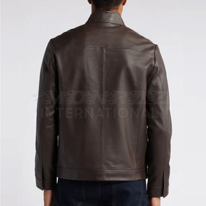 Blouson en toile et cuir pour homme, imperméable, avec logo frontal, nouvelle collection, best-seller hiver, faible MOQ - Product Image 2
