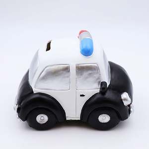2024 all'ingrosso del mestiere su ordinazione dei bambini del regalo dei salvadanai della resina a forma di auto della polizia soldi e salvadanai della moneta - Product Image 2