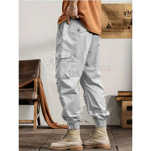 Pantalones de calle para hombre con cintura con cordón y bolsillos laterales para aspecto informal urbano pantalones de calle elegantes para hombre - Product Image 5