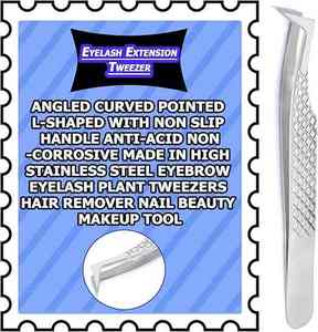 Pince à épiler professionnelle pour extension de cils Diamond Grip Outils en acier inoxydable à pointe pointue pour greffage de faux cils - Product Image 1