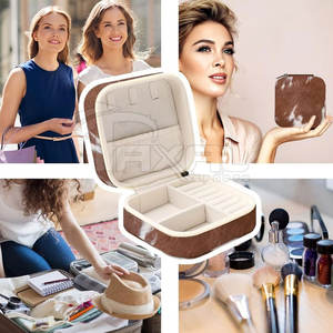 Nouvel arrivage d'étuis à bijoux en cuir de vachette qualité personnalisée avec fermeture à glissière style tendance directement en stock à vendre - Product Image 6