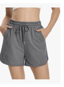 Shorts Deportivos Casuales de Algodón para Mujer, Estilo Bangladesh, Dobladillo Curvo, Shorts de Verano para Descansar, con Cordón, Estilo Jersey, para Hacer Ejercicio, con Bolsillos - Product Image 4