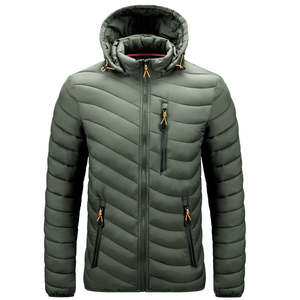 Nueva llegada de alta calidad de los hombres de lona impermeable de la burbuja de la chaqueta de los últimos diseños-Coated Outdoor Puffer Bomber Jacket - Product Image 5