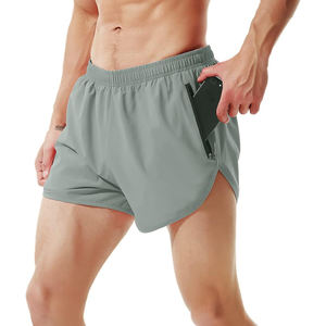 Gran oferta de pantalones cortos para correr para hombre, Color gris, elástico, ropa de calle, gimnasio, Fitness, pantalones cortos para correr para adultos - Product Image 1