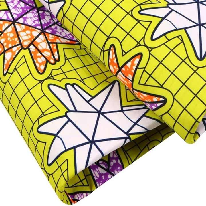 Libya Double Faced 100 Percent Cotton African Wax Print Fabric with Soft Texture for Fashion Clothing and Home Decoration