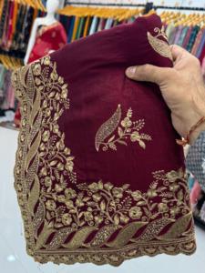 Superbe Saree en soie Vichitra pour femmes, style de célébrité Bollywood, élégance indienne pour mariage et fête au meilleur prix - Product Image 3