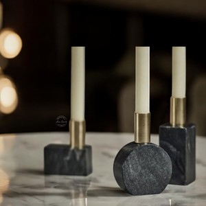 ชุดเชิงเทียนโลหะสีดำ2ชิ้นพร้อมฐานหินอ่อนทรงกลมคุณภาพดีที่สุดสำหรับตกแต่งโต๊ะคริสต์มาสและงานแต่งงาน - Product Image 5