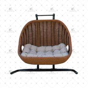 Columpio o hamaca de ratán de resina sintética polivinílica de 2 plazas de diseño elegante para jardín al aire libre, juego de muebles de mimbre para Patio - Product Image 3