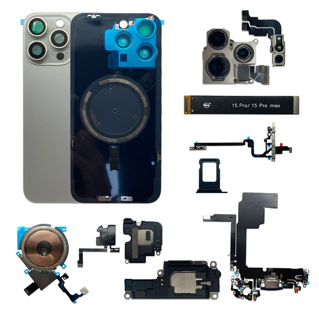 Wholesale Phone Spare Parts for iPhone 11 12 13 14 15 Pro Max Pro Max Rear Glass Camera Charging Port Flex Cable Loudspeaker