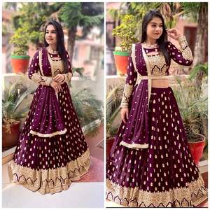 Robe de mariée Lehnga Choli pour filles fête robe de mariée bas prix indien Lehenga Choli avec Dupatta pour femmes - Product Image 4