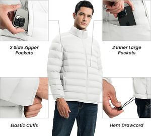 Classic Quilted Puffer <b>Jacket</b> Lightweight <b>Packable</b> Winter Coat Wholesale - Product Image 5