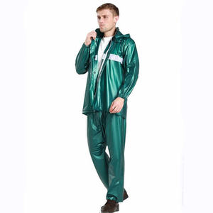 Traje de lluvia elástico elegante personalizado de tela de sarga de alta densidad impermeable 100% a precio barato traje de lluvia con logotipo personalizado gratis para hombres - Product Image 5