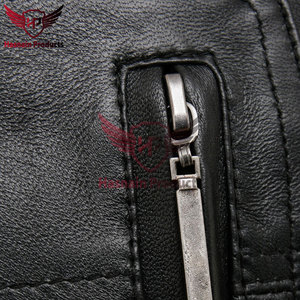Chaqueta de Motero Casual para Hombre, Estilo Vintage, de Piel de Cordero Genuina, Negra, Resistente al Viento, Ecológica, para Invierno - Product Image 6