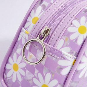 Bolsa de Maquillaje de PVC con Diseño Floral y Cuadros Estilo Y2K, Linda, Impermeable, para Viajes, con Cierre, Organizador de Cosméticos para la Generación <span class=keywords><strong>Z</strong></span> - Product Image 3
