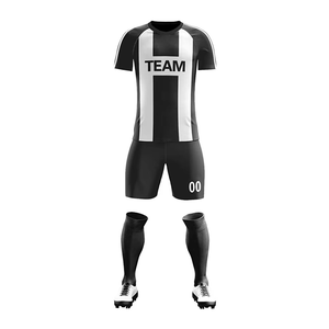 Uniforme de football pour hommes de qualité supérieure, design personnalisé avec impression de logo, style français, séchage rapide, 100% polyester, col en V, été - Product Image 1