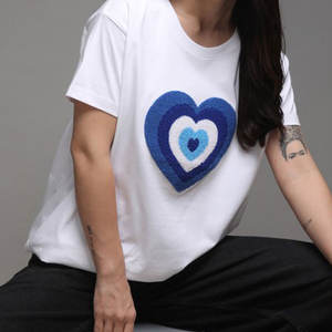 Camiseta de Algodón Cómoda para Mujer con Cuello Redondo, Diseño Único de Color en Contraste, Talla XL, Impresión Personalizada - Product Image 4