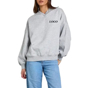 Latest Design <b>Women</b> <b>Sweatshirt</b> With <b>V</b> <b>Neck</b> Perfect For Casual Wear With Soft Material Drop Shoulder For Comfort With Full Sleeve - Product Image 1