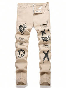 Pantalones Vaqueros Naranja Personalizados para Hombre al por Mayor, Transpirables, de Corte Regular, Cintura Alta, Ajustados, con Parche Personalizado - Product Image 5