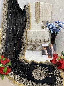 Traje de Salwar Kameez bordado listo para usar para mujer con Dupatta elegante de trabajo de encaje y pantalones a juego a precios de mayorista - Product Image 6