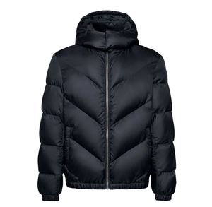 แจ็กเก็ตแบบขนเป็ดมีฮู้ดของผู้ชายแฟชั่นไฮสตรีทแบบมีซิปปิดผ้าฝ้ายเติมโลโก้กำหนดเองกันน้ำ - Product Image 1