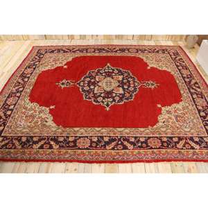 Tapis turc vintage 9,3 x 11,2 pieds, tapis surdimensionné, tapis abstrait rouge - Product Image 2