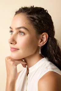 ต่างหูรูปดอกไม้สีเงินต่างหูโลหะผสมรูปเกล็ดหิมะร่วมสมัยต่างหูทองคำต่างหูเงินสเตอร์ลิงแฮนด์เมด - Product Image 4