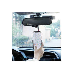 Support de téléphone pour rétroviseur Netzy SAFALG-01 blanc, support réglable en plastique avec support magnétique pour voiture, emballage inclus - Product Image 1