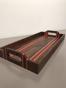 POIGNÉES PLATEAU DE SERVICE ROND EN BOIS pour la cuisine, la maison ou l'hôtel Vaisselle de style classique pour la fête ou le service alimentaire - Product Image 3