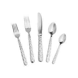 Juego de Cubiertos de Metal de estilo occidental con mango cuadrado acabado plateado para el hogar y la boda juegos de cubiertos de mesa - Product Image 6