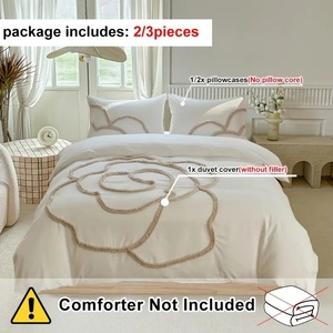 Juego de Sábanas de 3 Piezas de Poliéster Reversible, Duradero, para Todas las Temporadas, con Diseño Moderno, Color Beige Rosa, Acolchado, Suave y Agradable al Tacto - Product Image 2