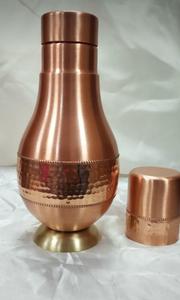 Elegante diseñador Ayurvédico hecho a mano puro cobre Metal jarra tapa función personalizada para agua y vino ecológico Drinkware India - Product Image 4