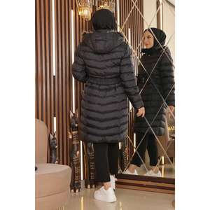 Manteau long décontracté Mega Merchant avec capuche en fausse fourrure amovible et doublure en nylon - Product Image 5