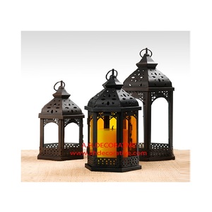 Vintage Style <b>Hanging</b> <b>Candle</b> Holder Decorative Lanterns for Christmas Weddings Home Decorating Use Handmade Lantern Set of 2 - Product Image 5