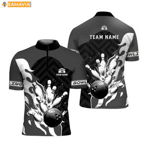 Custom Printed Bowling Team Uniforms SAMAVIA Lightweight Breathable Sublimated Shirts for Professional Use - Product Image 1