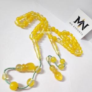 ลูกประคำ 33 เม็ด ทำจากเรซิ่นสีฟ้าอมเขียว สำหรับสวดมนต์ ของมุสลิม - Product Image 5