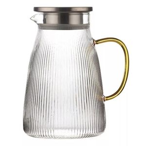Frosted glass jug with artistic pattern great for modern kitchen <b>aesthetics</b> and chic beverage presentation at brunch - Product Image 2