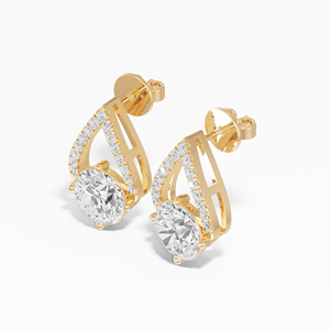 Vabs ต่างหูเพชรสำหรับปลูกในแล็บเพชร CTW 2.31 14K 18K สีเหลืองทองได้รับการรับรองเครื่องประดับที่สง่างามเหมาะสำหรับเป็นของขวัญวันเกิด - Product Image 3