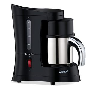 Cafetera Eléctrica de Goteo Preethi Cafe Zest de 450W para Casa, Auto y Hotel - Capacidad de 500ml, Color Negro (CM 210) - Product Image 1
