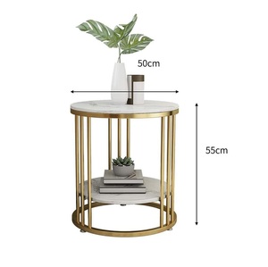 Double Display <b>Marble</b> Top Brass <b>Side</b> <b>Table</b> Home Appliance Royal Modern <b>Side</b> <b>Table</b> Home Decorative Metal Accent <b>Side</b> <b>Table</b> Deco - Product Image 1