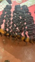 Extensions de cheveux vierges Arrow Exim, cuticules alignées, non traitées, couleur 1B, vietnamiennes et indiennes, tissage double trame, ondulation Water Wave, 100g
