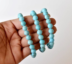 Top Premium Quality Selling Turquoise 8mm Round <b>Beaded</b> Bracelet Semiprecious Healing <b>Crystals</b> for Jewelry At Wholesale Price - Product Image 6