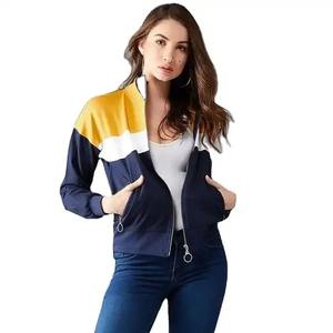 Blouson bombardier personnalisé de haute qualité pour hommes couleur bloc vêtements de fitness longue longueur avec lettre décoration propre style vestes pour femmes - Product Image 1