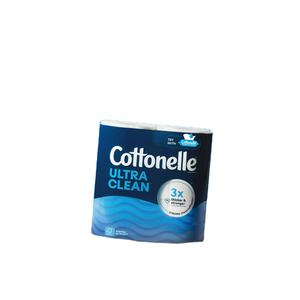 Cottonelle Ultra Clean 12 méga rouleaux de papier toilette fort 2-3 plis lingettes humides en bambou et pulpe - Product Image 1