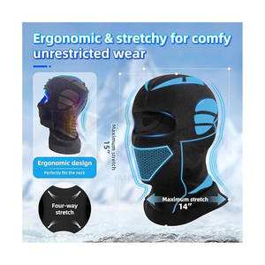 Masque de balaclava intégral d'hiver pour le ski, la moto et l'équitation, coupe-vent, chaud, respirant avec trous d'aération, bleu marine - Product Image 6